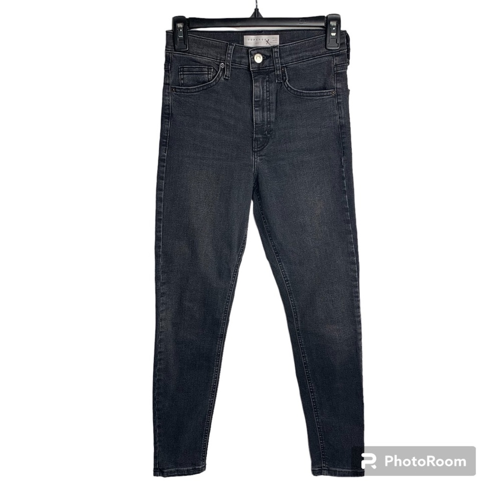 Topshop Womens Jaime 27 Measures 26 Washed Black Mid Rise Skinny Jeans EUC